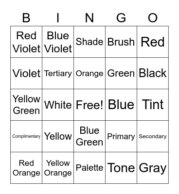 Color Wheel Bingo Card