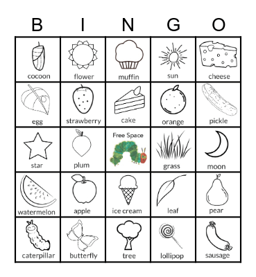 The Very Hungry Caterpillar Bingo Card