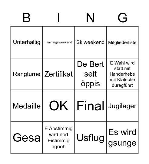 HV Bingo STV Marpa 2022 Bingo Card