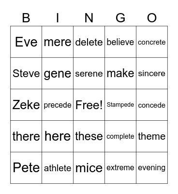 SPIRE 2.11 Bingo Card