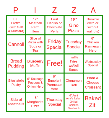 Box Top Bingo Card