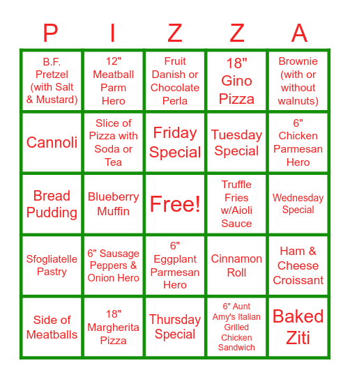 Box Top Bingo Card