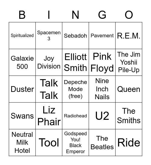Gabe's Bingo Card