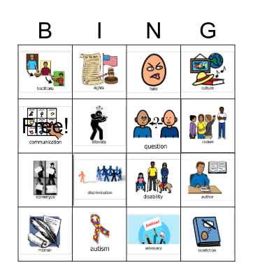 The Reason I Jump Bingo Card