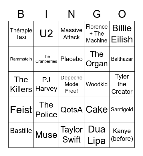 Cera's bingo Card