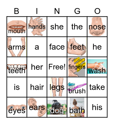 NC Body Bingo Card