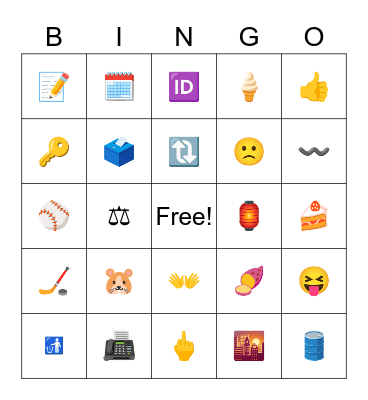 MXP Emoji Bingo Card