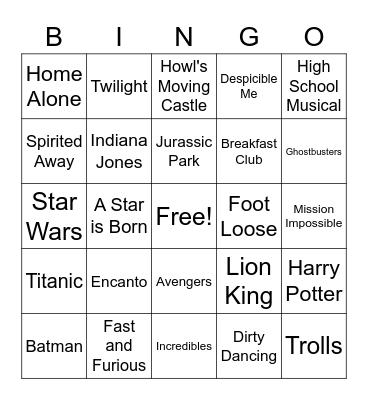 3 Bingo Card