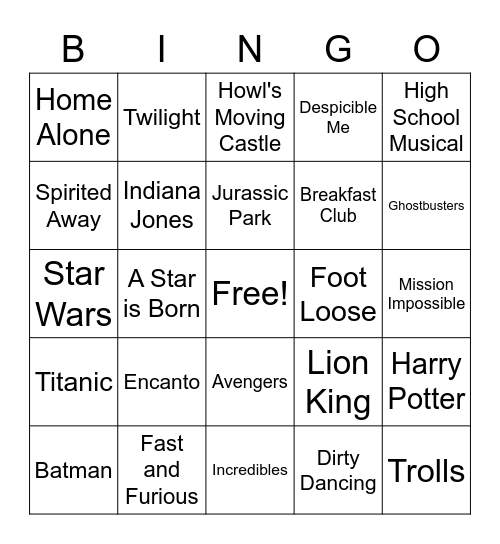 3 Bingo Card