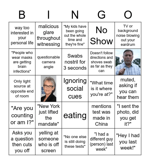 Bad Witnessee Bingo Card