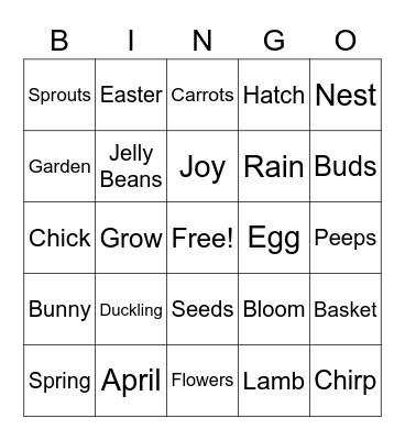 Easter/Spring BINGO Card