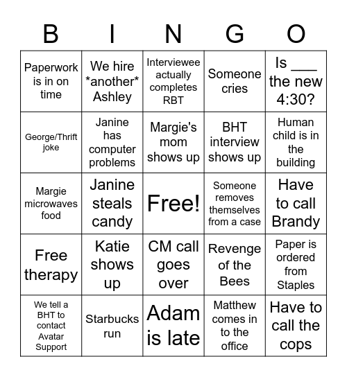 office bingo game