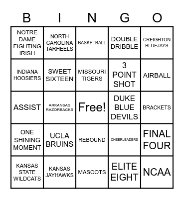 MARCH MADNESS Bingo Card