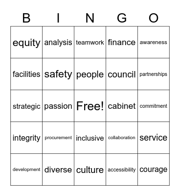 FCSD Public Service Week Bingo Card