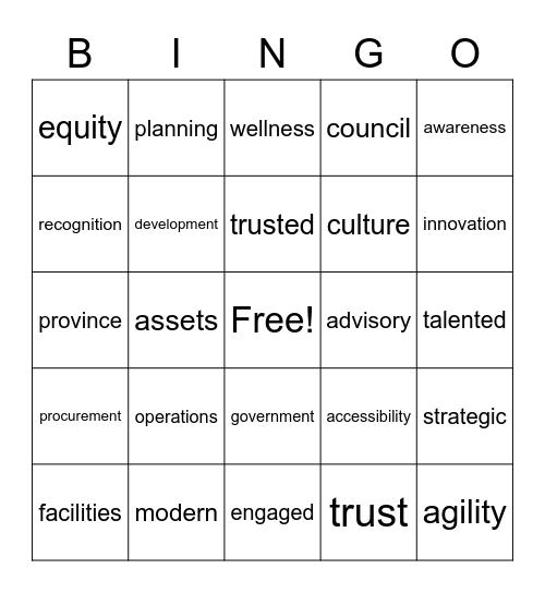 FCSD Public Service Week Bingo Card