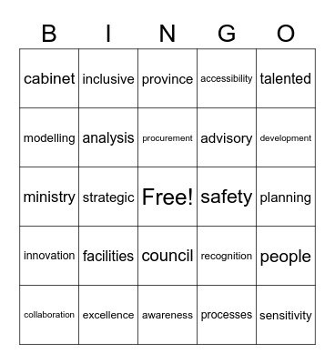 FCSD Public Service Week Bingo Card