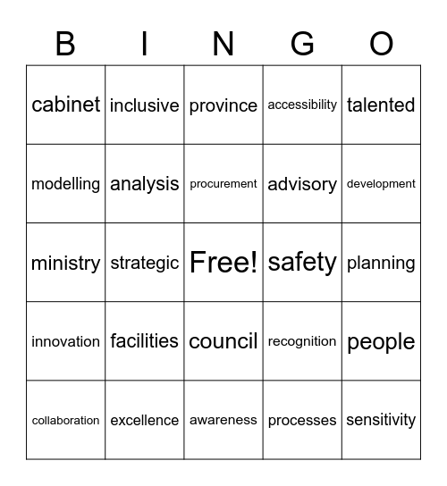 FCSD Public Service Week Bingo Card