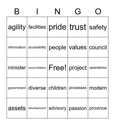 FCSD Public Service Week Bingo Card