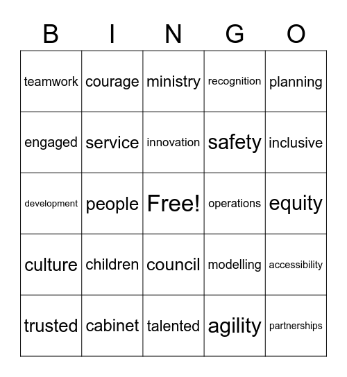 FCSD Public Service Week Bingo Card