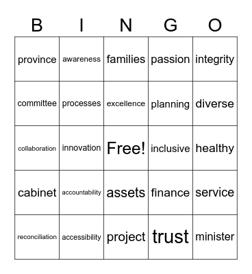 FCSD Public Service Week Bingo Card