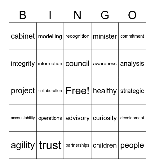 FCSD Public Service Week Bingo Card