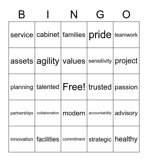 FCSD Public Service Week Bingo Card