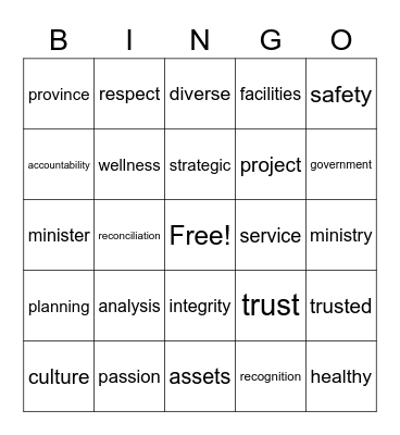 FCSD Public Service Week Bingo Card