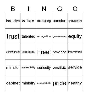 FCSD Public Service Week Bingo Card