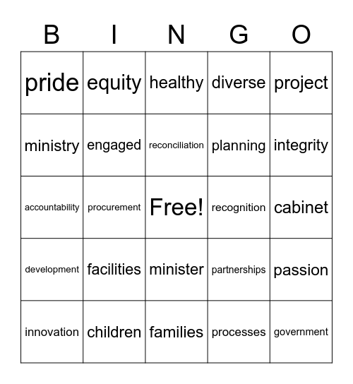 FCSD Public Service Week Bingo Card