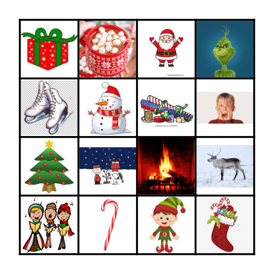 Christmas Themed Bingo Card