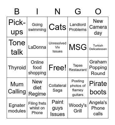 Jonathan Law's Bingo Card