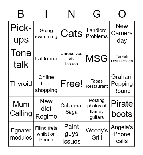 Jonathan Law's Bingo Card