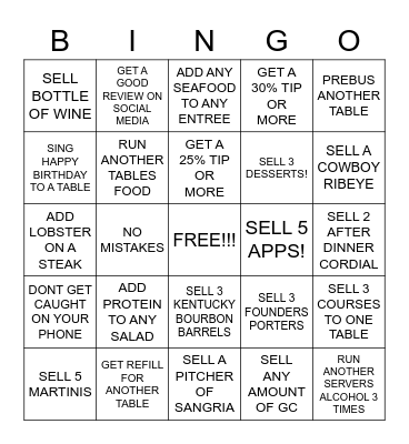 SERVER BINGO Card