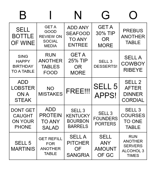 SERVER BINGO Card