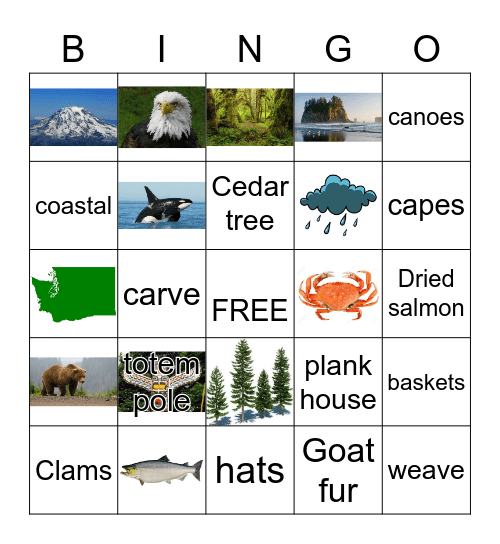 Pacific Northwest Bingo Card