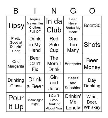 Drinking songs Bingo Card