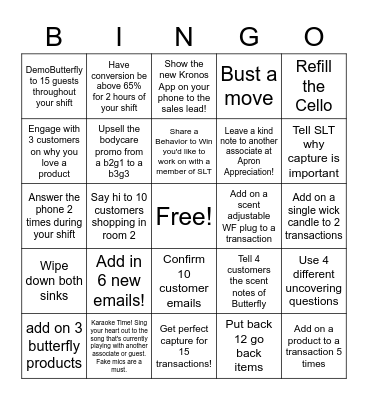 Team #1538 Cashwrap Bingo Card