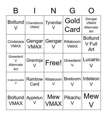 Fusion Strike Bingo Card