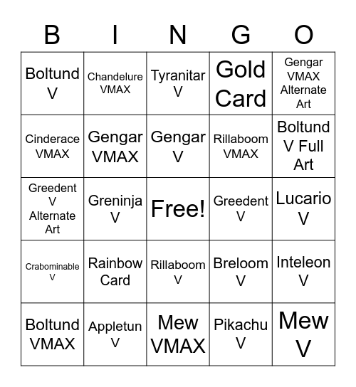 Fusion Strike Bingo Card