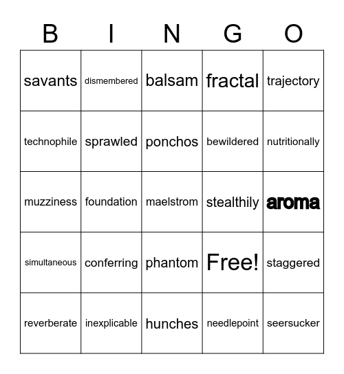 Welcome To The Ark Bingo Card