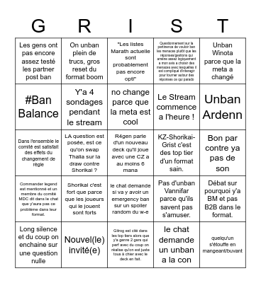 Stream Banlist DC 28/03/2022 Bingo Card