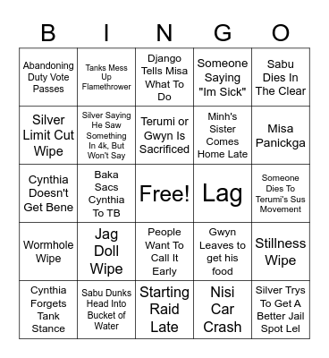 Tea Bingo Card