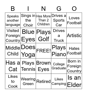 Stephen Ministers Bingo Card