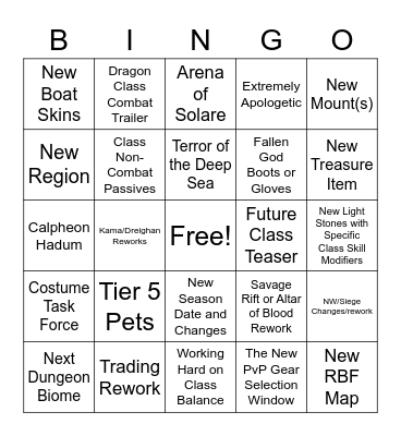 CalpheON Ball 2 Bingo Card
