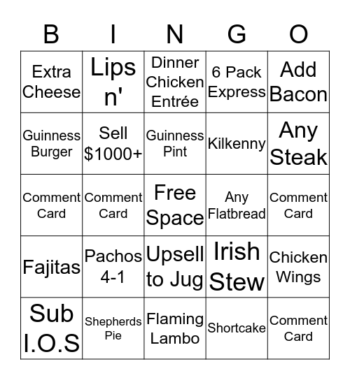 Server Bingo!! Bingo Card