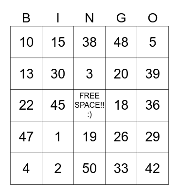 Bingo Card