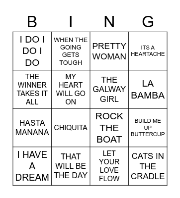 NEW ABBA Bingo Card