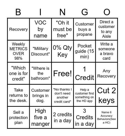 Front End Bingo Card