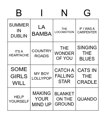 WELCOME BACK Bingo Card