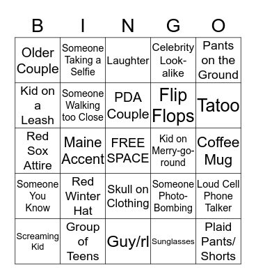 Mall Bingo Card